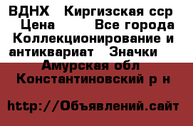 1.1) ВДНХ - Киргизская сср  › Цена ­ 90 - Все города Коллекционирование и антиквариат » Значки   . Амурская обл.,Константиновский р-н